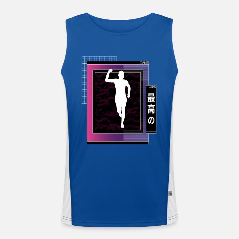 Vaporwave Metaverse Marathon, Trail Running Débardeur respirant contrasté Homme 