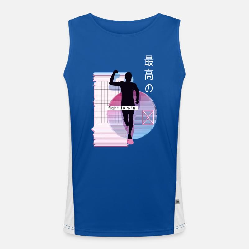Vaporwave Metaverse Marathon, Trailrunning Funktionelles Kontrast-Tank Top für Männer 