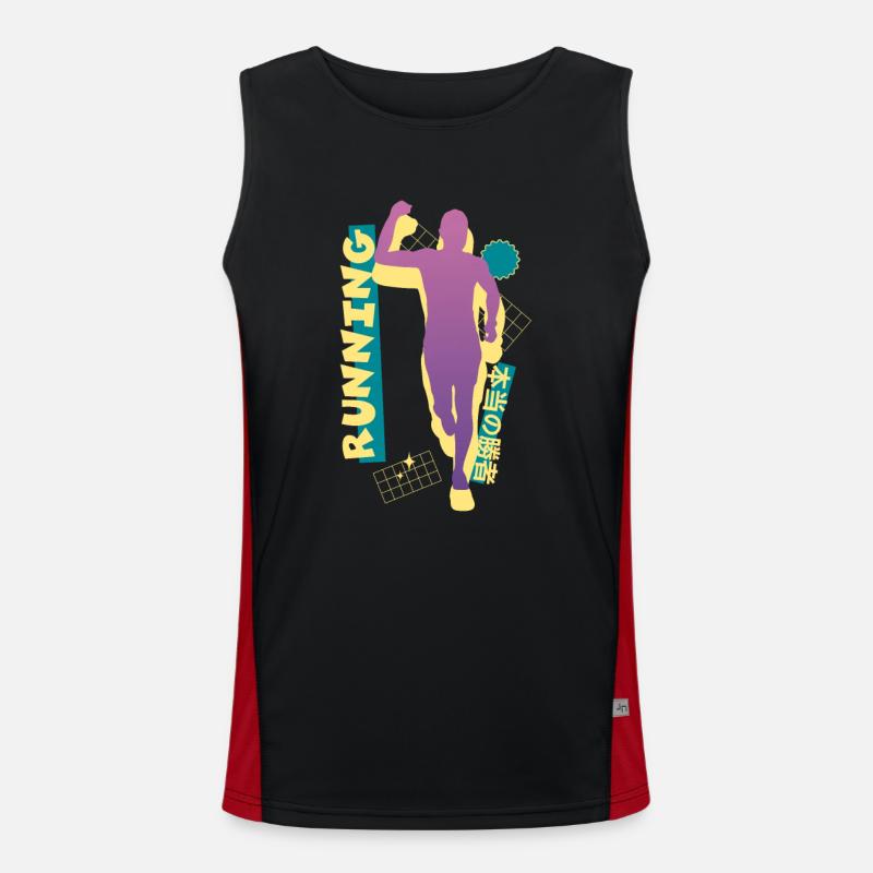 Vaporwave Synthwave Marathon, Trail Running Débardeur respirant contrasté Homme 