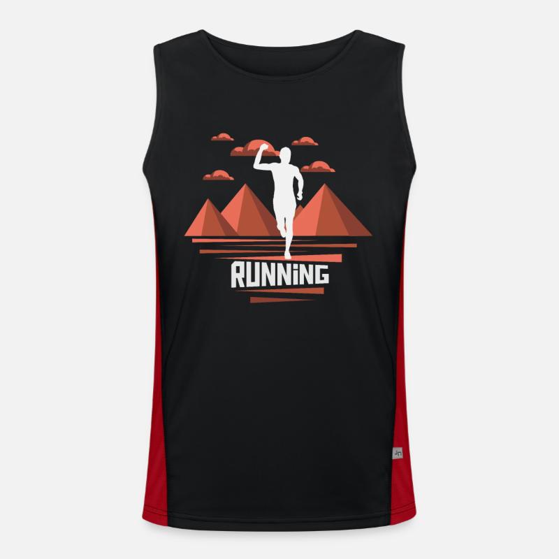 Marathon, TrailRunning Runner - Men's Functional Contrast Tank Top  - black/red