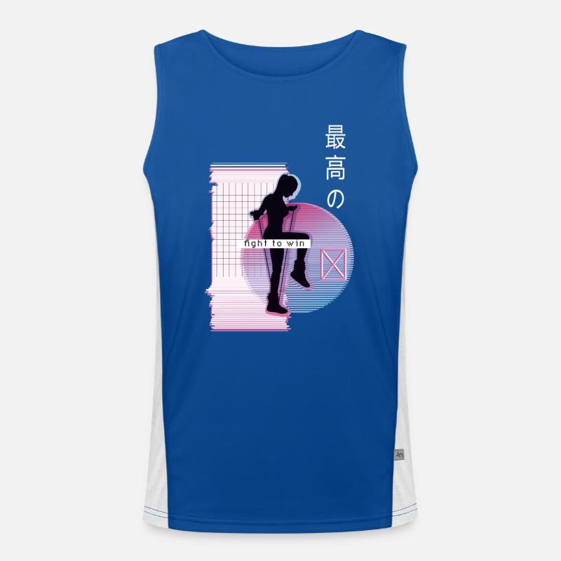Vaporwave Metaverse Rope Jumping Funktionelles Kontrast-Tank Top für Männer 