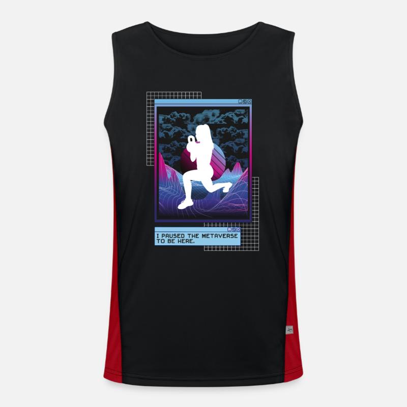 Vaporwave Metaverse HIIT Funktionelles Kontrast-Tank Top für Männer 