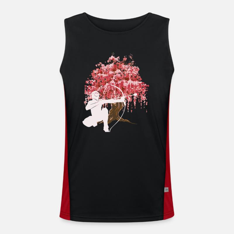 Japanese Cherry Blossom Arrowtag Men's Functional Contrast Tank Top 