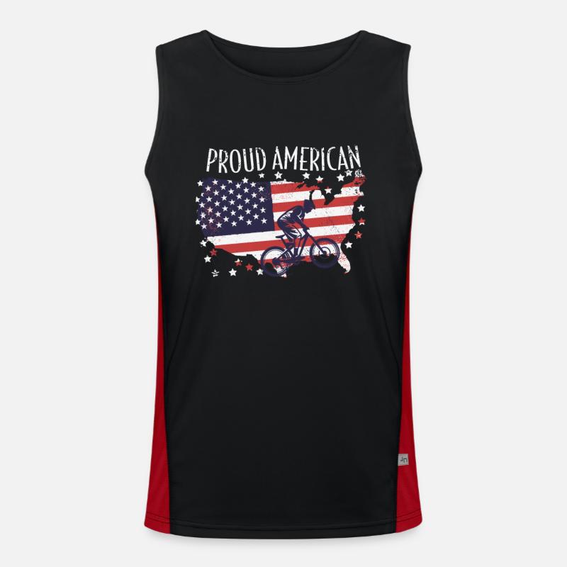 Drapeau américain Descente Débardeur respirant contrasté Homme 