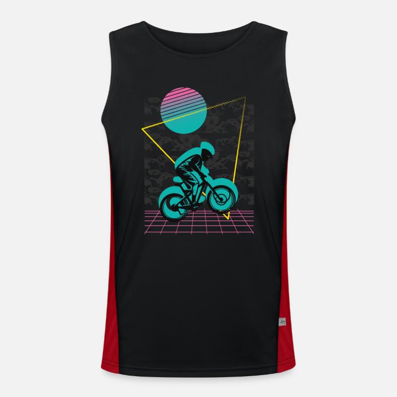 Vaporwave Downhill Funktionelles Kontrast-Tank Top für Männer 