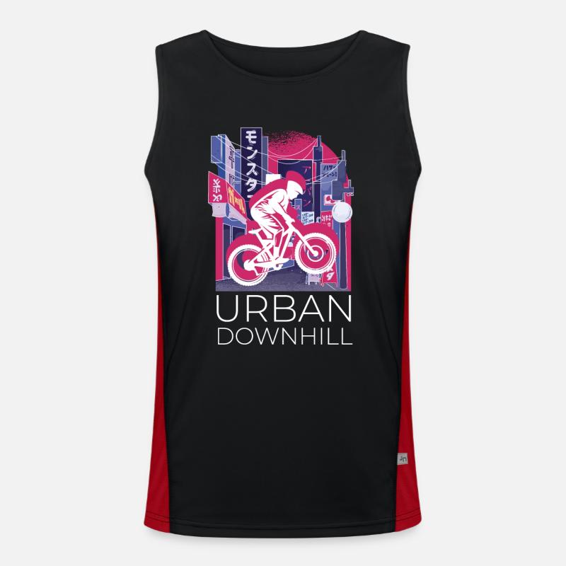 Vaporwave Synthwave Skyline Descente Débardeur respirant contrasté Homme 