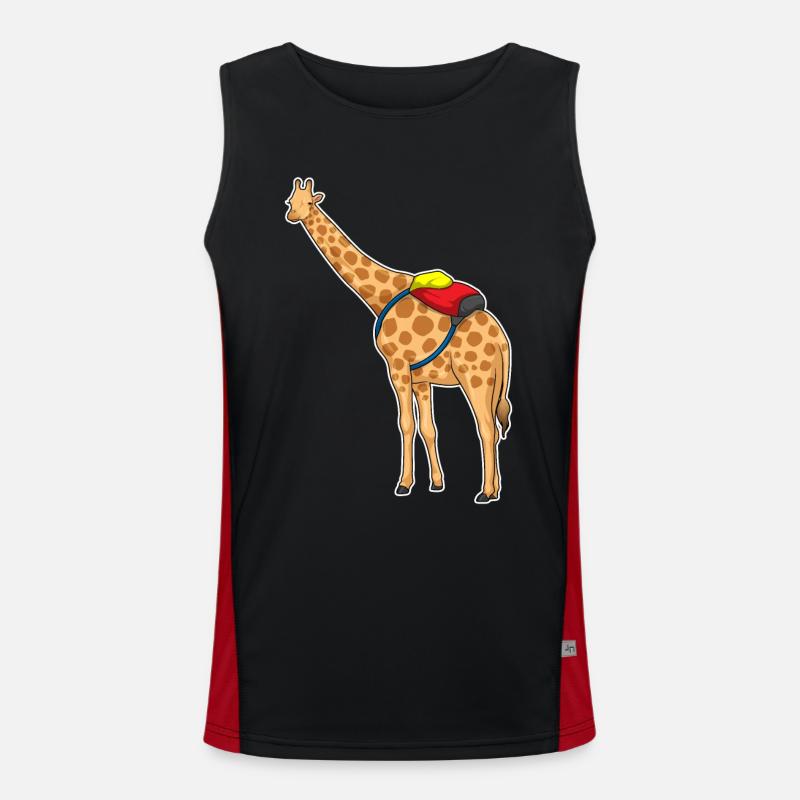 Giraffe Student Backpack School - Men's Functional Contrast Tank Top  - black/red