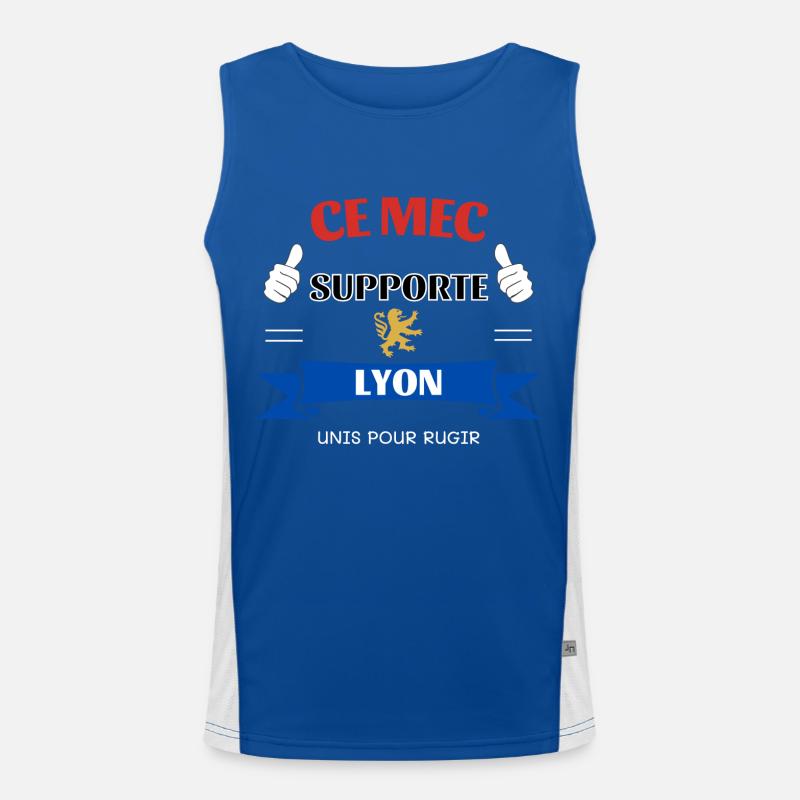 Ce mec supporte Lyon Débardeur respirant contrasté Homme 