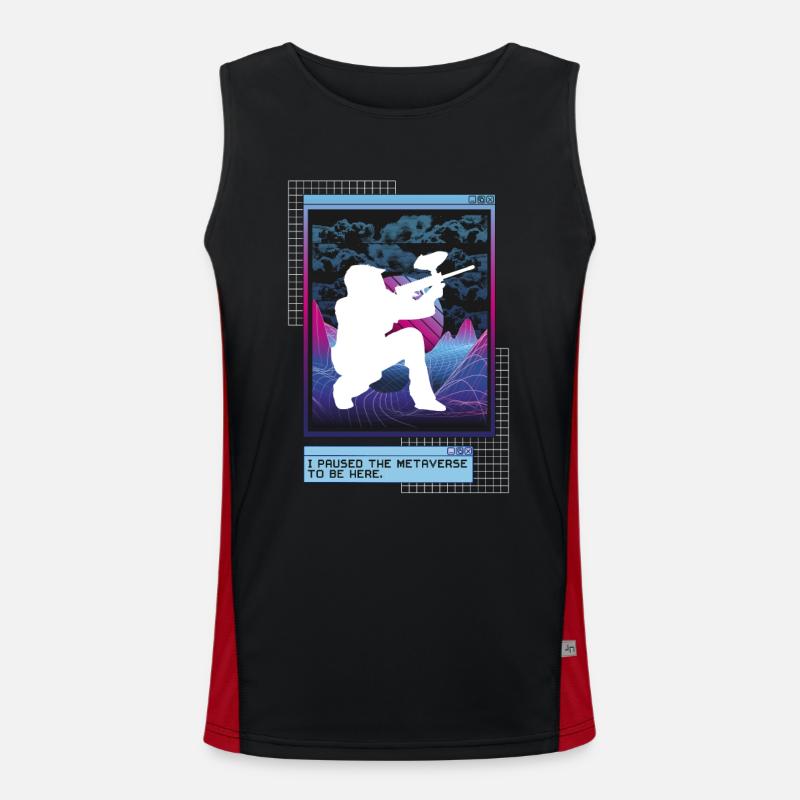 Vaporwave Metaverse Paintball Funktionelles Kontrast-Tank Top für Männer 