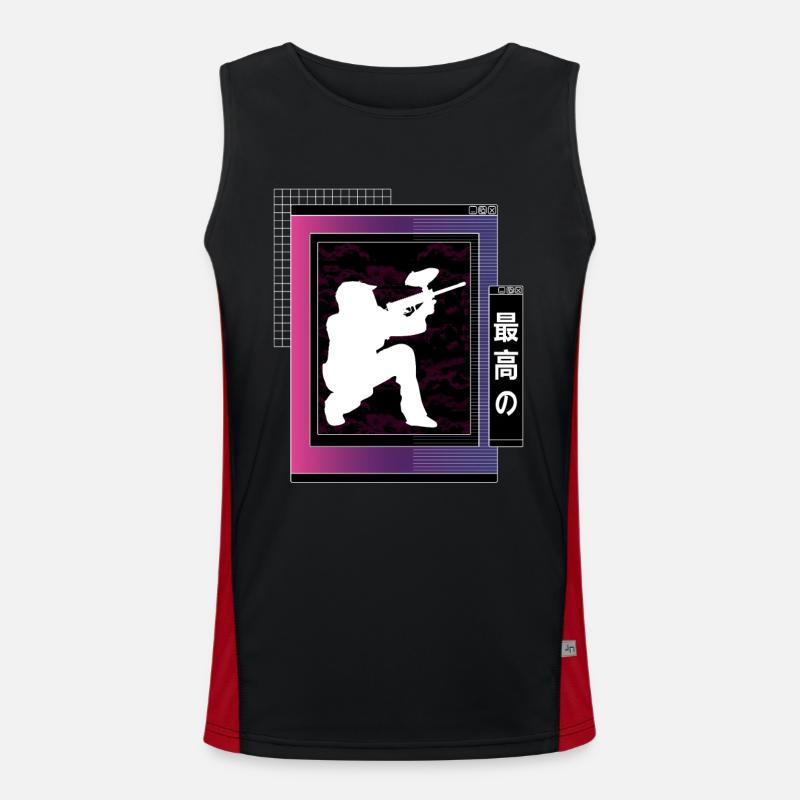 Vaporwave Metaverse Paintball Funktionelles Kontrast-Tank Top für Männer 