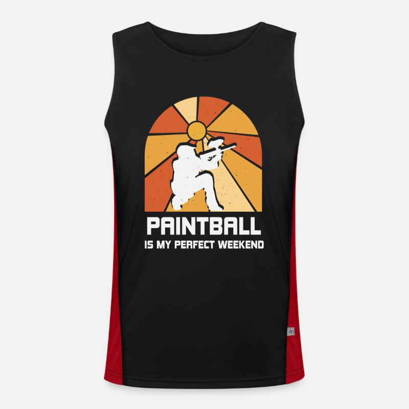 Paintball ist mein perfektes Wochenende Funktionelles Kontrast-Tank Top für Männer 