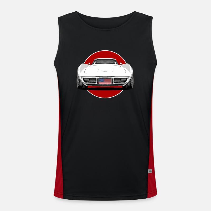 Real American muscle car - Men's Functional Contrast Tank Top - black/red