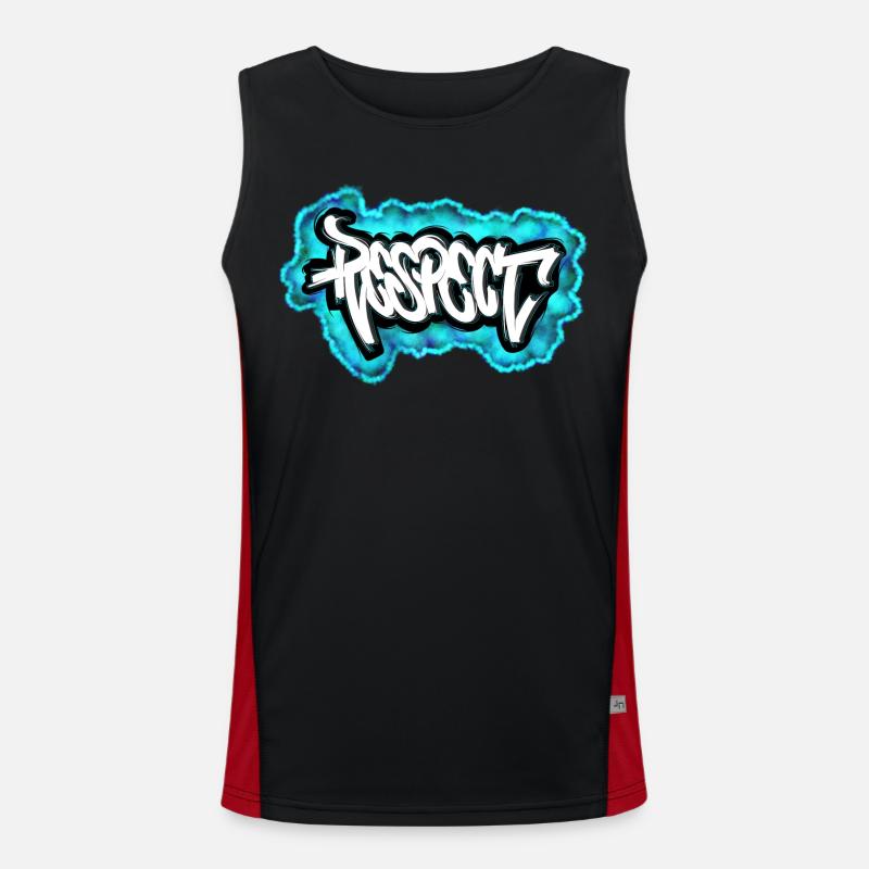 Respect Graffiti design Funktionelles Kontrast-Tank Top für Männer 