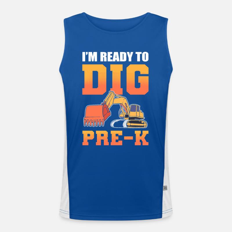 I'm Ready To Dig Pre-K Construction Worker Back Funktionelles Kontrast-Tank Top für Männer 