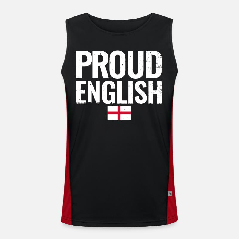 Fier Anglais Angleterre Drapeau Anglais Anglais Débardeur respirant contrasté Homme 
