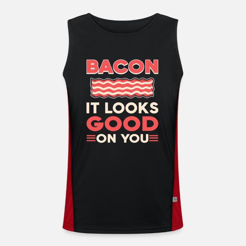 Bacon It Looks Good On You Bacon and Egg Funktionelles Kontrast-Tank Top für Männer 