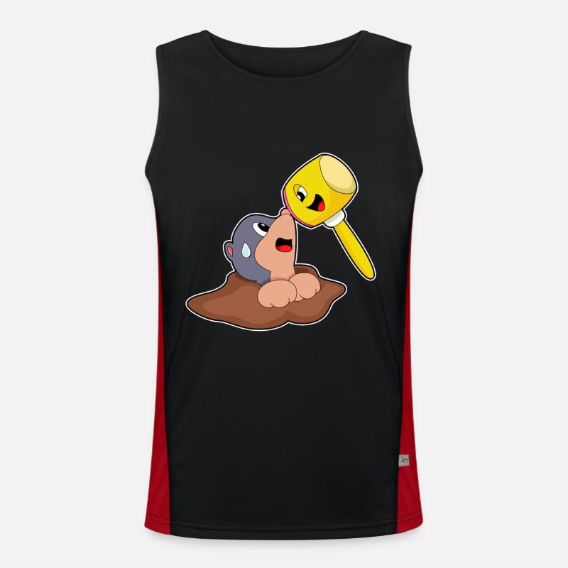 Mole Hammer - Men's Functional Contrast Tank Top  - black/red