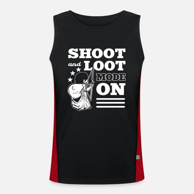 Shoot and Loot Mode On Archery Archer Men's Functional Contrast Tank Top 