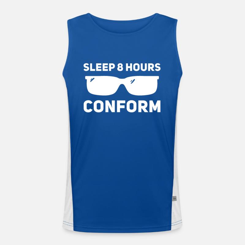 Schlafen Sie 8 Stunden, passen Sie sich an Funktionelles Kontrast-Tank Top für Männer 