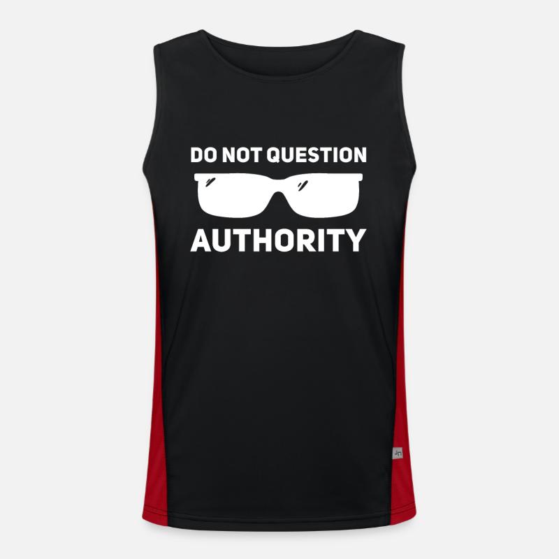 Don't question authority - Men's Functional Contrast Tank Top  - black/red