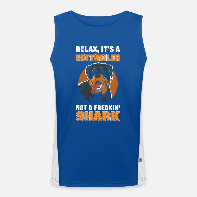 Relax It's a Rottweiler Not a Freakin' Shark Men's Functional Contrast Tank Top 
