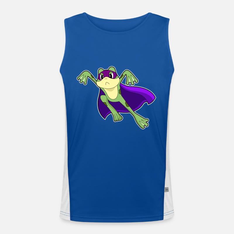 Frosch Superheld Umhang Funktionelles Kontrast-Tank Top für Männer 