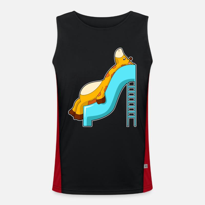 Giraffe Slide - Men's Functional Contrast Tank Top - black/red