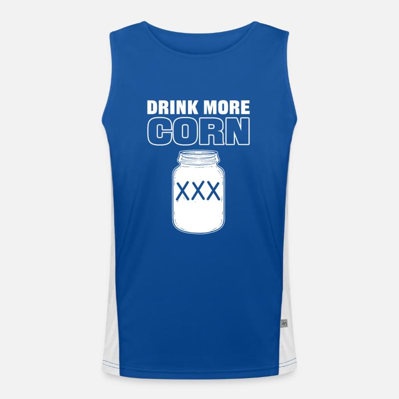 Buvez plus d’alcool Corn Moonshine Débardeur respirant contrasté Homme 