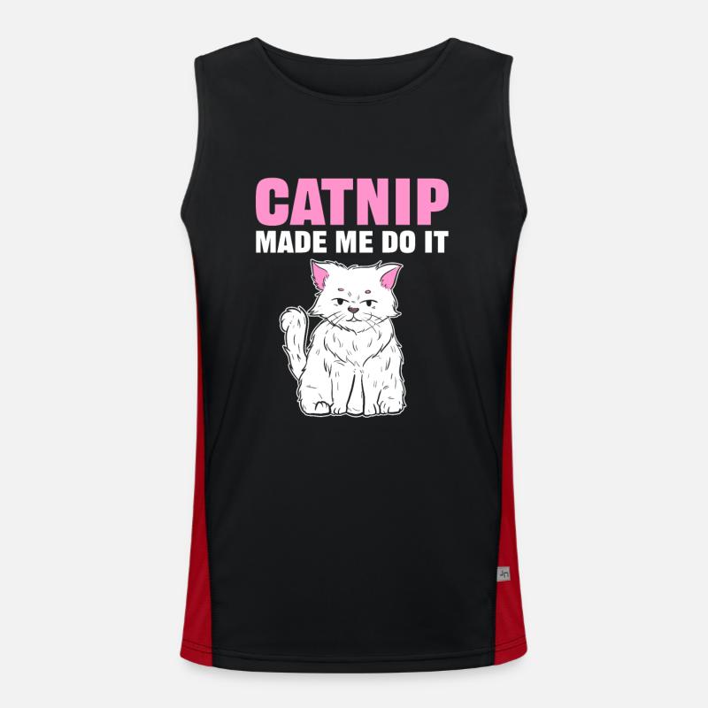Catnip Made Me Do It Cat Nip Funktionelles Kontrast-Tank Top für Männer 