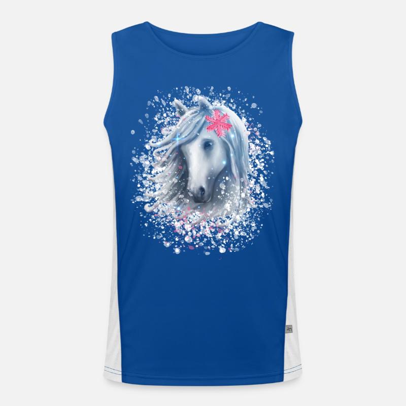 Cheval flocon de neige Noël Débardeur respirant contrasté Homme 