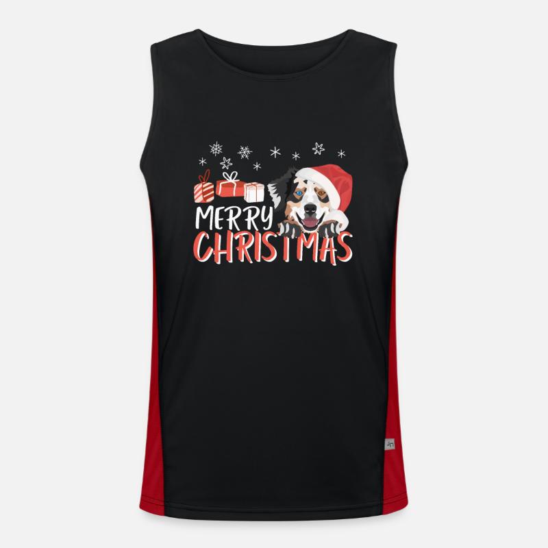 Berger australien Joyeux Noël Débardeur respirant contrasté Homme 