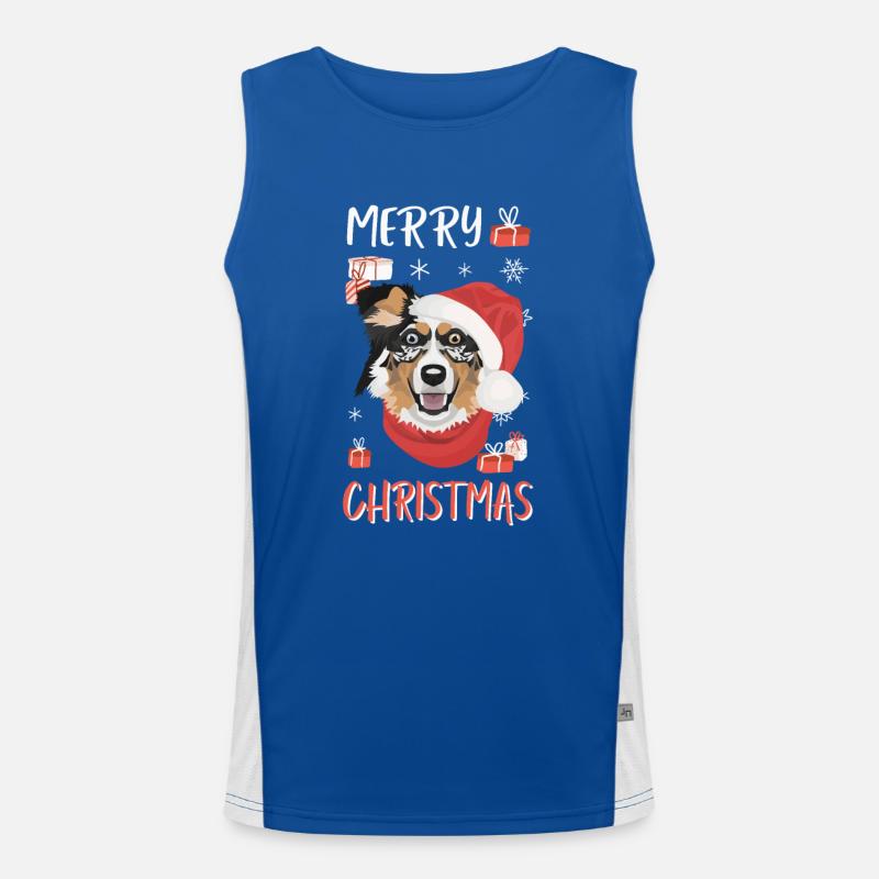 Berger australien Joyeux Noël Débardeur respirant contrasté Homme 