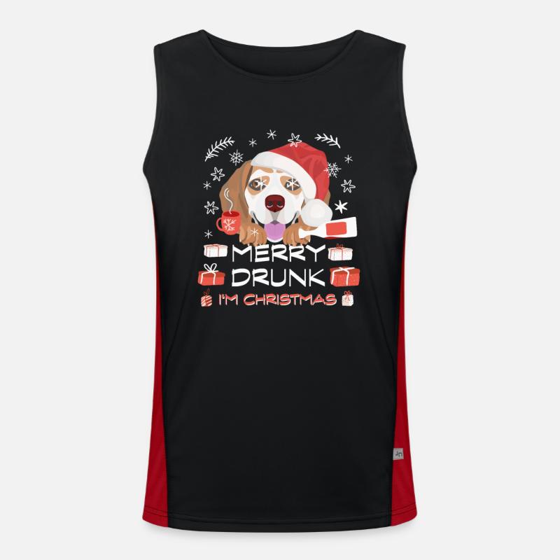 Beagle Weihnachtsmarkt Funktionelles Kontrast-Tank Top für Männer 