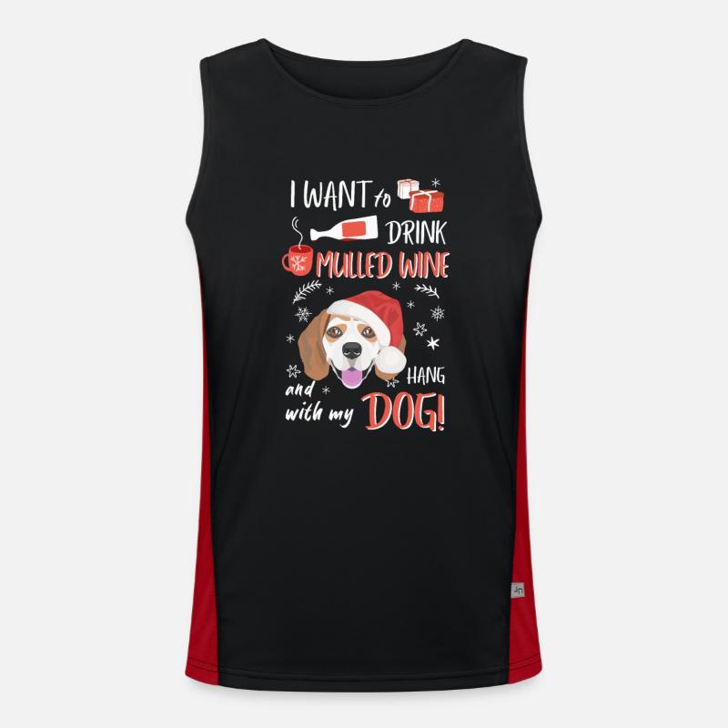Beagle Vin chaud Noël Débardeur respirant contrasté Homme 