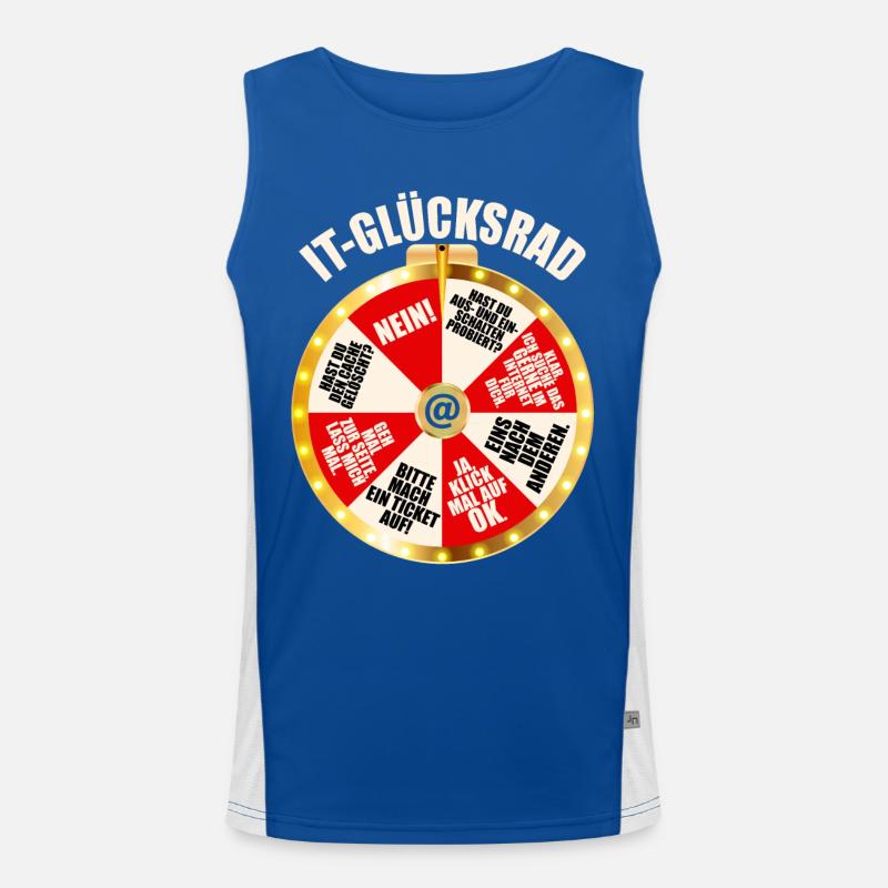 IT Support Glücksrad Service Desk IT Helpdesk Nerd Funktionelles Kontrast-Tank Top für Männer 