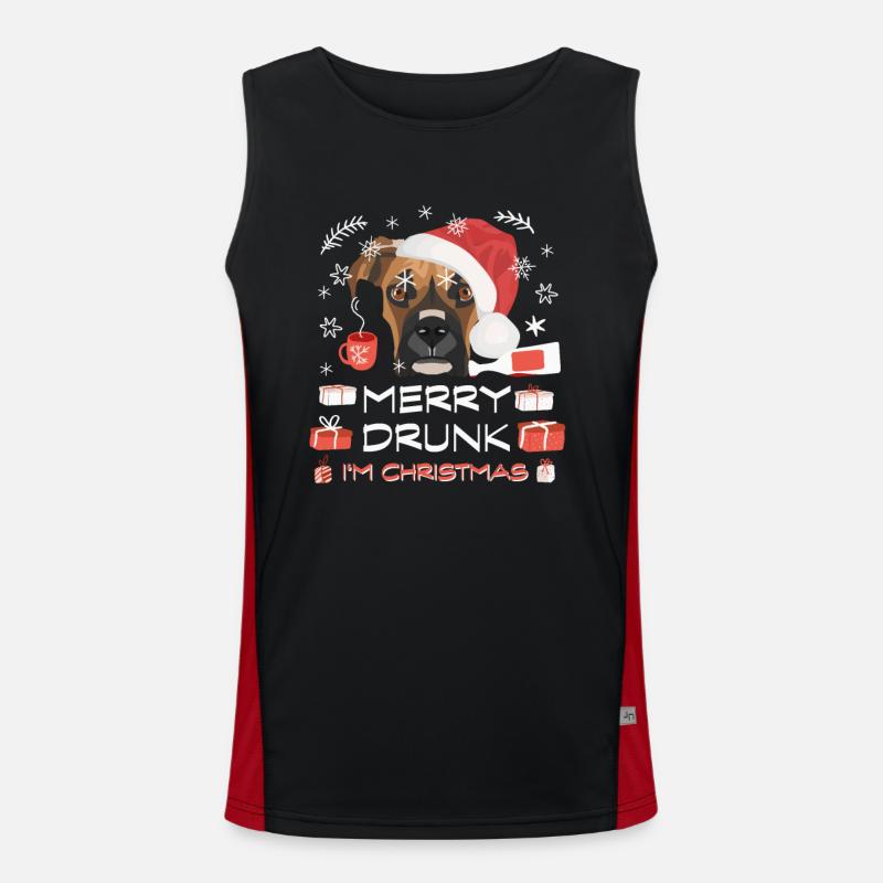 Boxer Weihnachtsmarkt Funktionelles Kontrast-Tank Top für Männer 