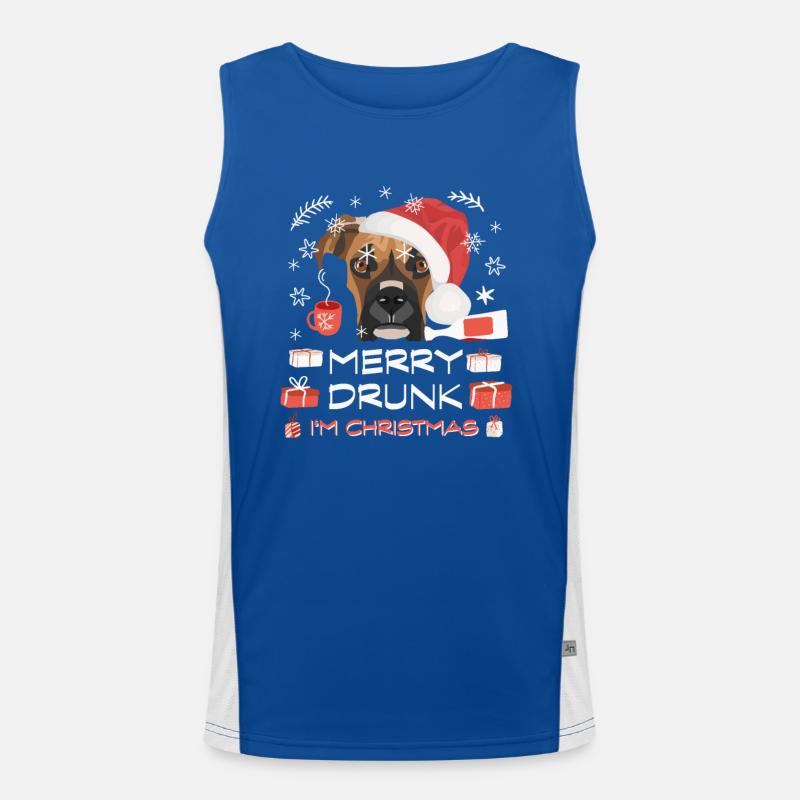 Boxer Weihnachtsmarkt Funktionelles Kontrast-Tank Top für Männer 