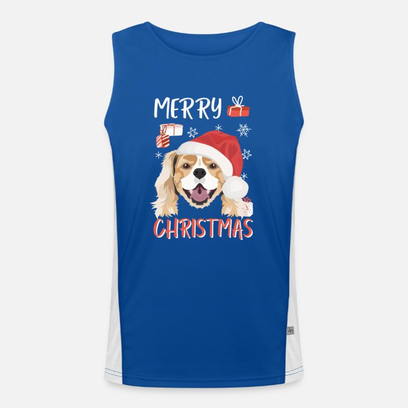 Épagneul King Charles Joyeux Noël Débardeur respirant contrasté Homme 
