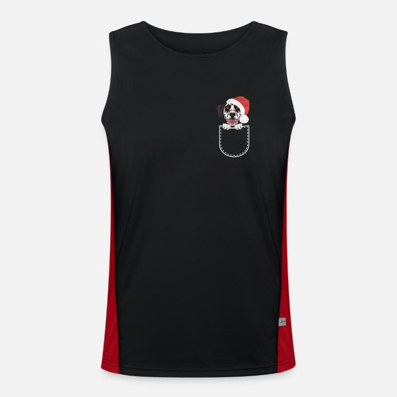 Dalmatiner Frohe Weihnachten Funktionelles Kontrast-Tank Top für Männer 
