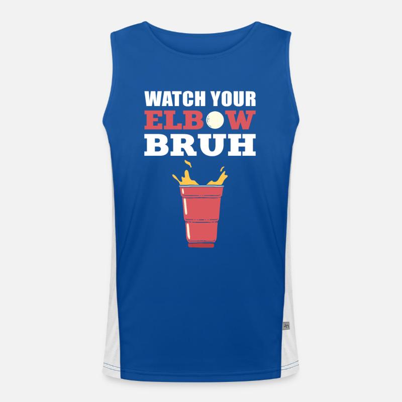 Watch Your Elbow Bruh Beer Pong Men's Functional Contrast Tank Top 