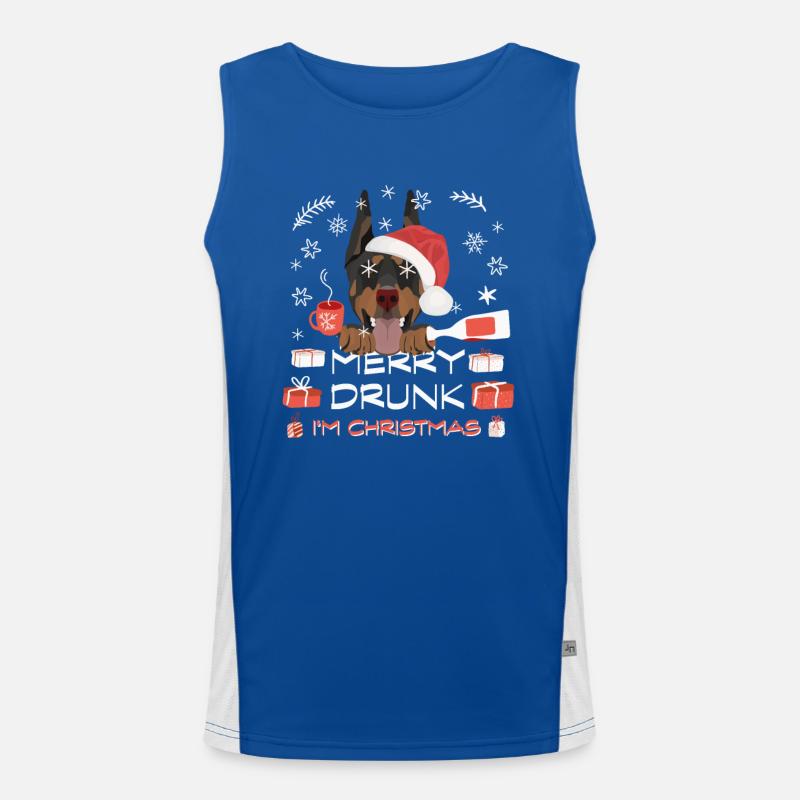 Dobermann Weihnachtsmarkt Funktionelles Kontrast-Tank Top für Männer 