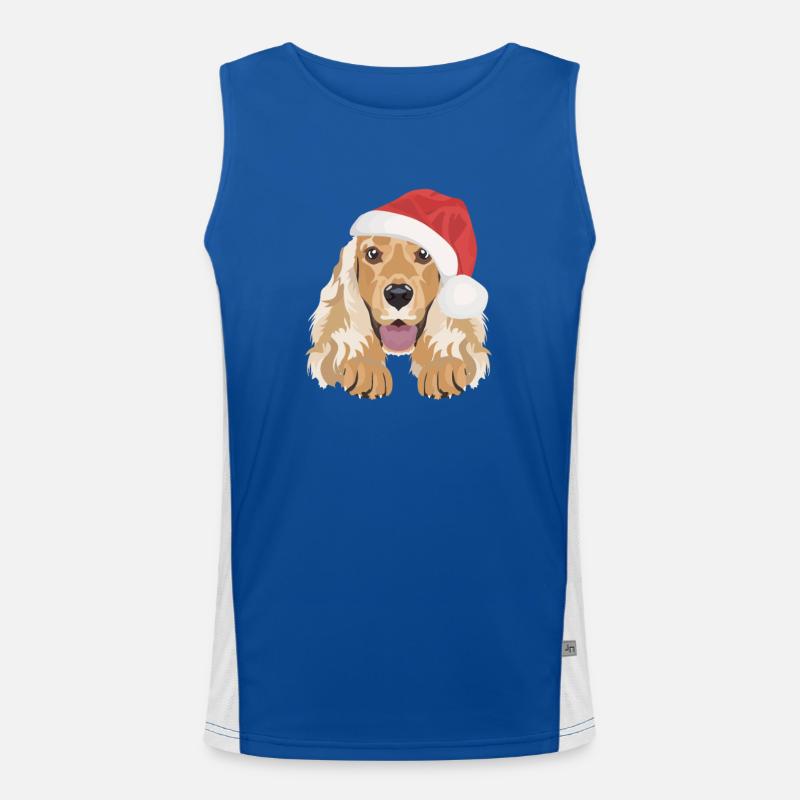 Deutsch Cocker Spaniel Joyeux Noël Débardeur respirant contrasté Homme 