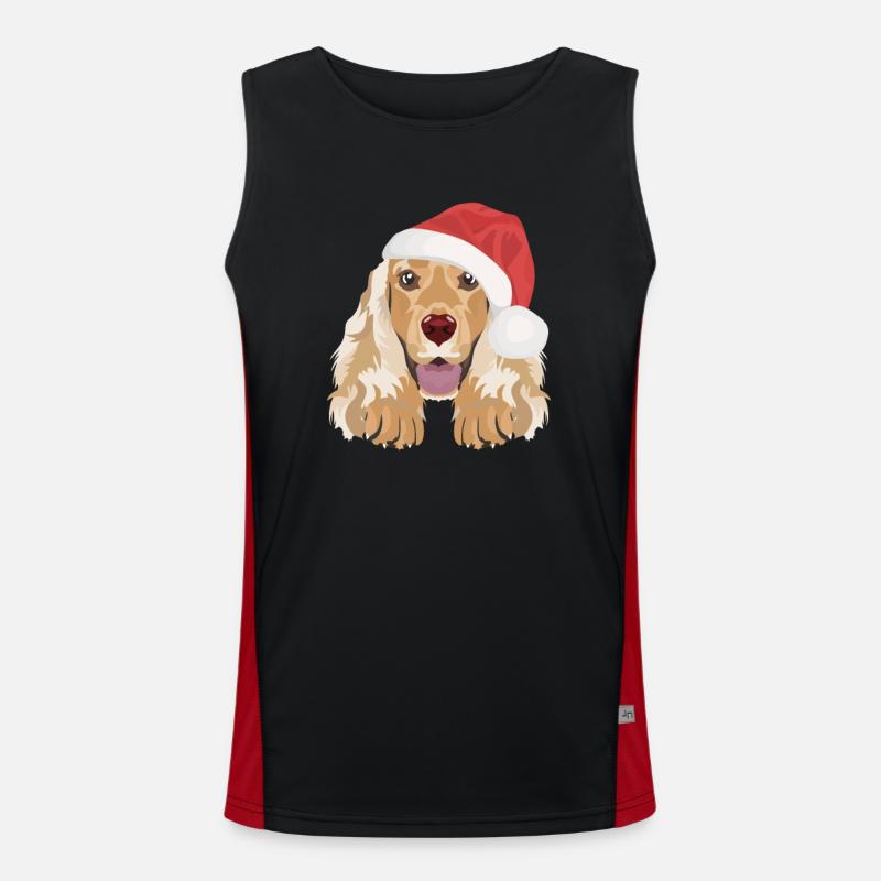 Deutsch Cocker Spaniel Joyeux Noël Débardeur respirant contrasté Homme 