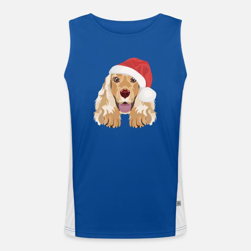 Deutsch Cocker Spaniel Joyeux Noël Débardeur respirant contrasté Homme 