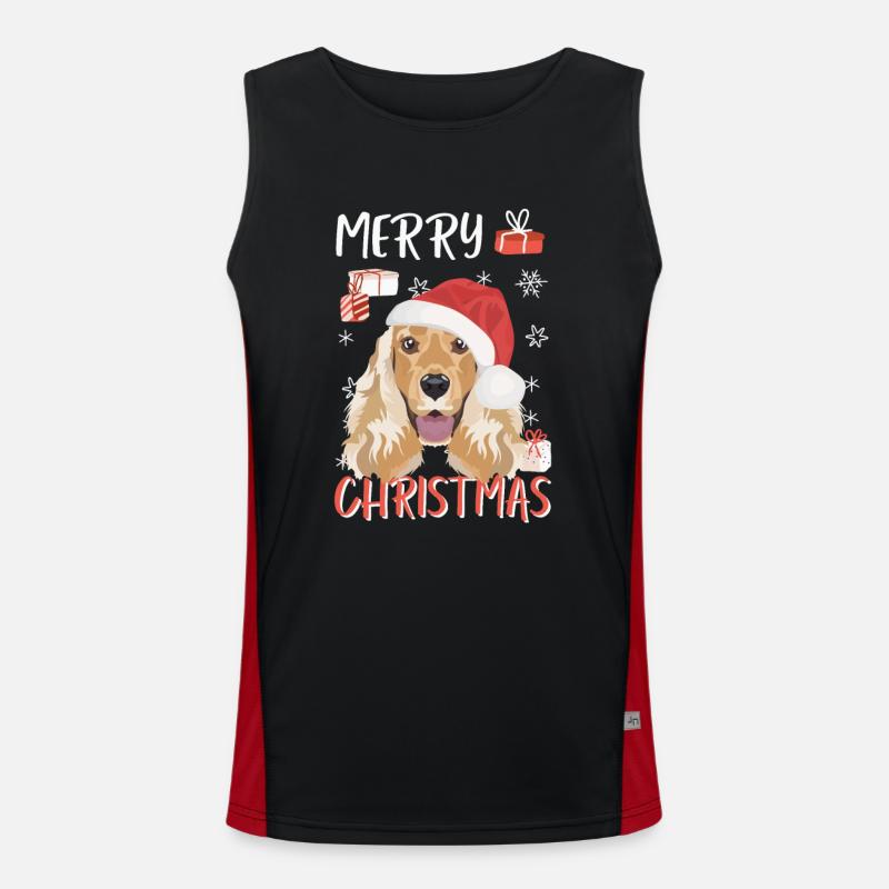 Deutsch Cocker Spaniel Joyeux Noël Débardeur respirant contrasté Homme 