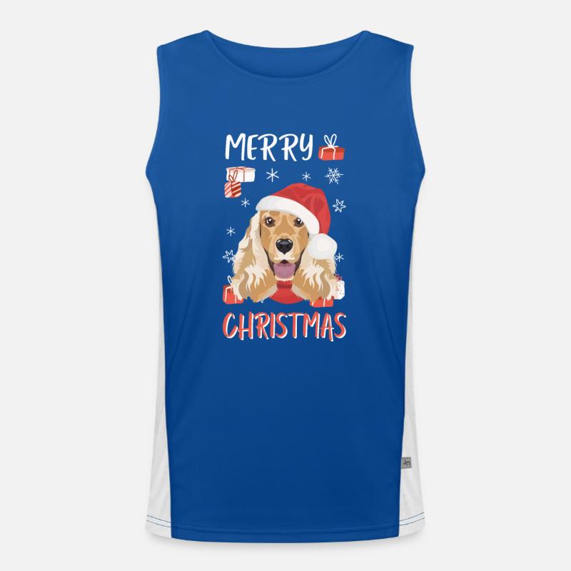 Deutsch Cocker Spaniel Joyeux Noël Débardeur respirant contrasté Homme 
