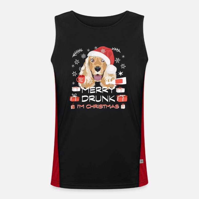 Marché de Noël Deutsch Cocker Spaniel Débardeur respirant contrasté Homme 