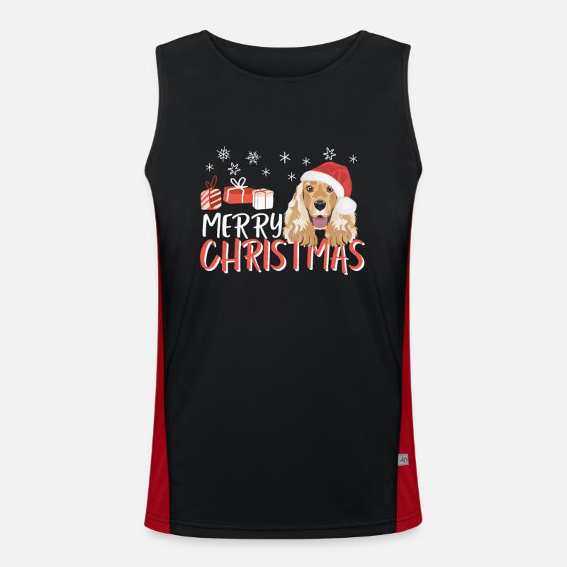 Deutsch Cocker Spaniel Joyeux Noël Débardeur respirant contrasté Homme 