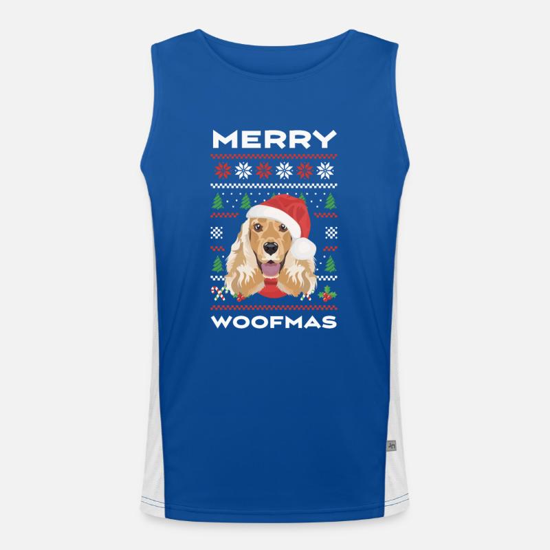 Deutsch Cocker Spaniel Joyeux Noël Débardeur respirant contrasté Homme 