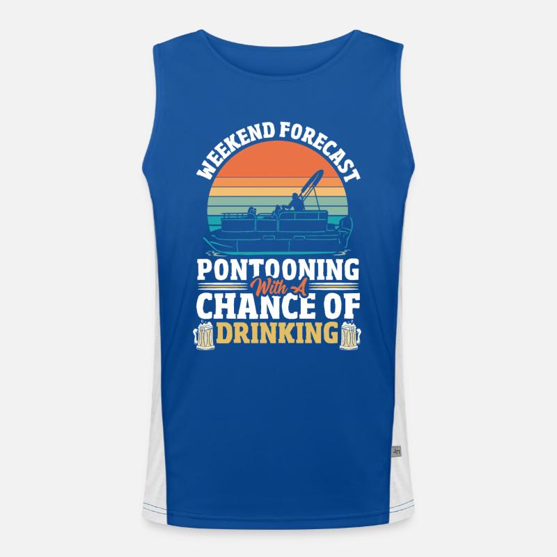 Weekend Forecast Pontooning Boat Pontoon Boating Men's Functional Contrast Tank Top 